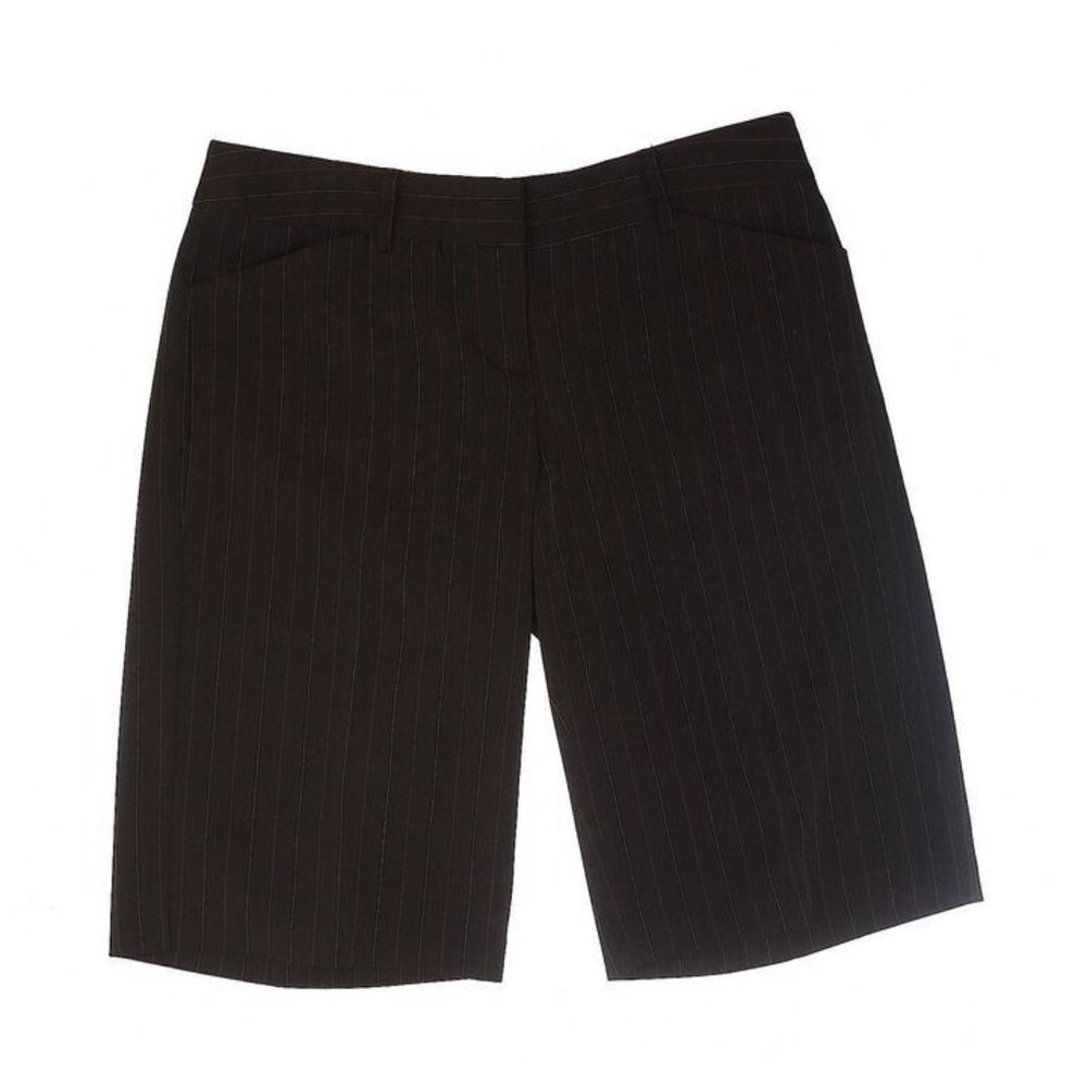 Copper Key Black Business Casual Size 7 Bermuda Shorts with Yellow Lining